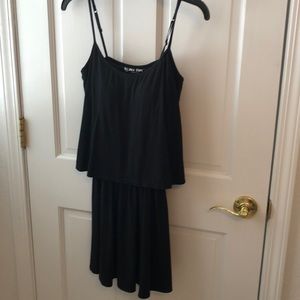Black cotton mini dress